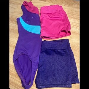 Gymnastics/dance leotard and matching shorts